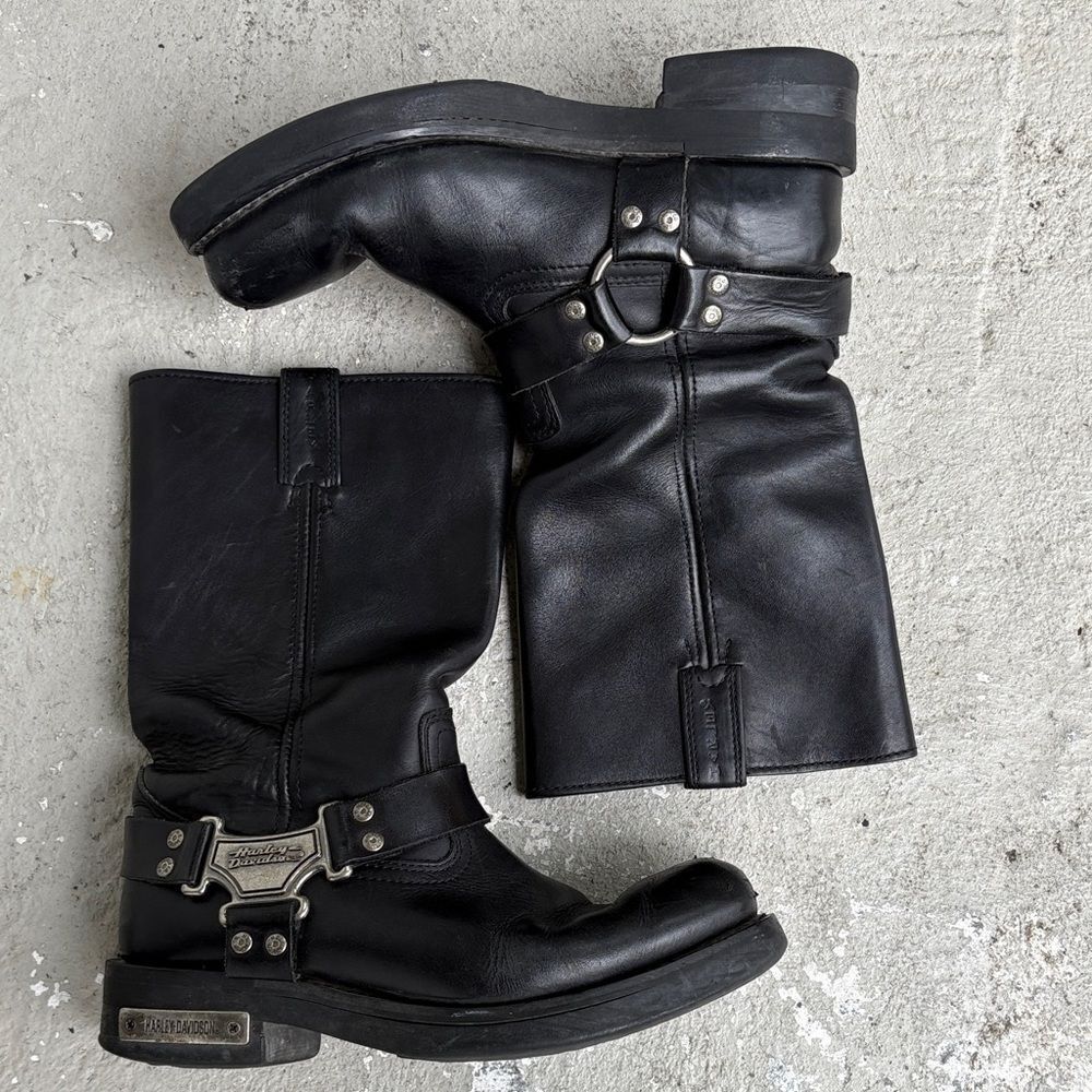 Harley Davidson, harness, mega size logo biker boot